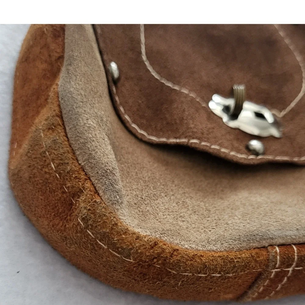 Vintage Brown Leather Hand Crafted Purse Bag Mini Hippie Retro‎ Hobo